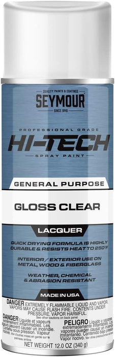 Seymour 16-821 Hi-Tech Lacquers Spray Paint, Gloss Clear with UV Resistant
