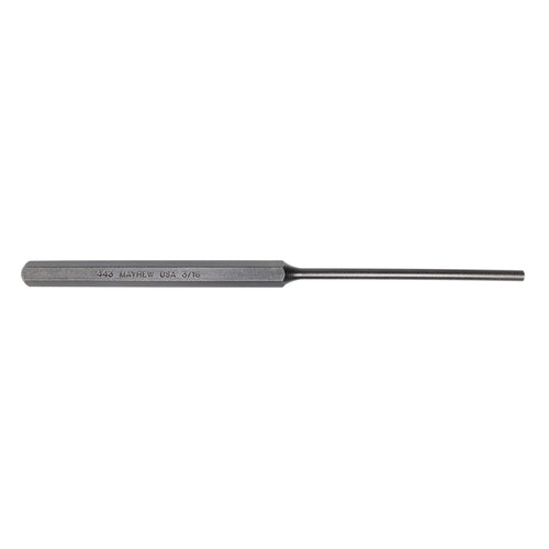 Mayhew Tools 71501 SAE Pin Punch, 3/16 x 3.5" Pin, 8" OAL x 3/8" Body, Shot Blast Finish