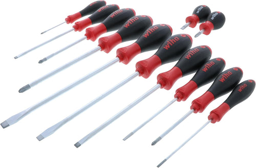 Wiha 30297 12-Piece Slotted and Phillips Screwdriver Set with Soft Finish Handles