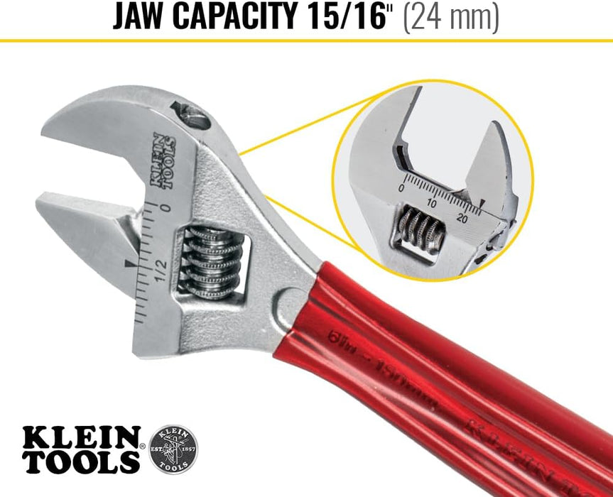 Klein Tools D507-6 Adjustable Wrench Extra Capacity, 6-1/2-Inch