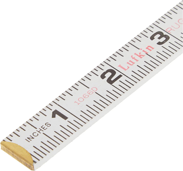 Crescent Lufkin 5/8" X 6' Red End Engineer's Scale Wood Rule - 1066DN, White