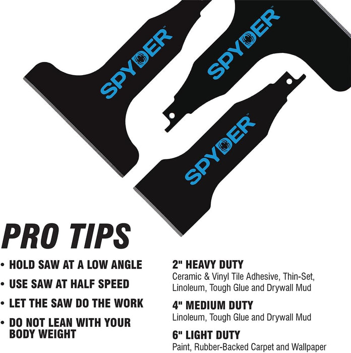 Spyder Scraper 00243 Scraping Tool Attachment for Reciprocating Saws, Black, Multi-Pack
