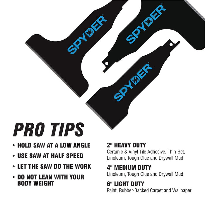 Spyder 000108 4-Inch Scraper Blade Attachment for Reciprocating Saws, for Removing Tile, Linoleum, Adhesives, and More
