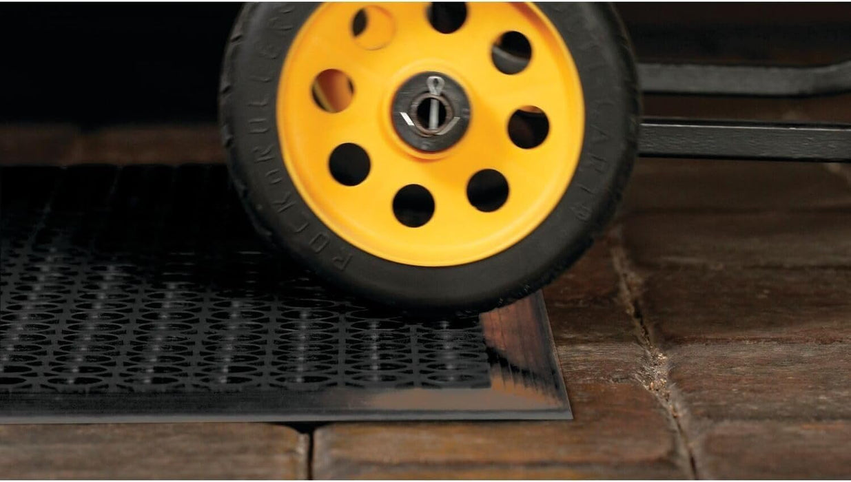 NoTrax 3' x 10' Anti-Fatigue Lightweight Restaurant Rubber Floor Mat with Drainage Holes, Beveled Edges, Non-Slip Mats, Red, T30 Competitor, T30S0310RD 3' x 10' Red Solid