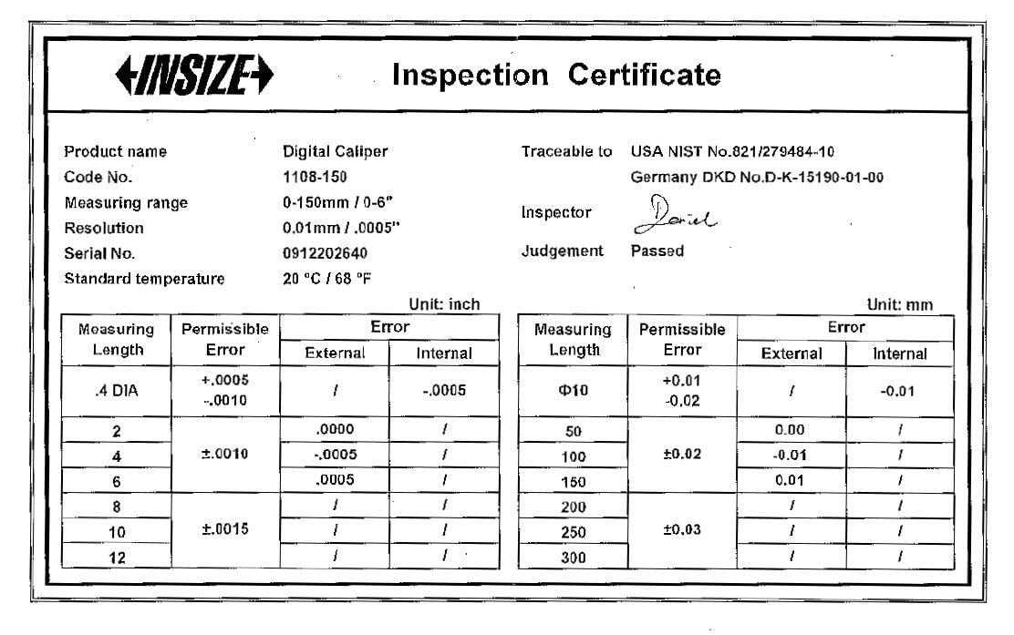 INSIZE 2380-35 Dial Test Indicator, Graduation 0.0005", 0.03"