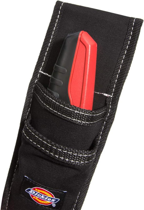 Dickies 57064 Utility Knife Sheath for Belt, Durable Canvas with PVC Cut-Resistant Sheath Lining, 2-inch Belt Loop, Black