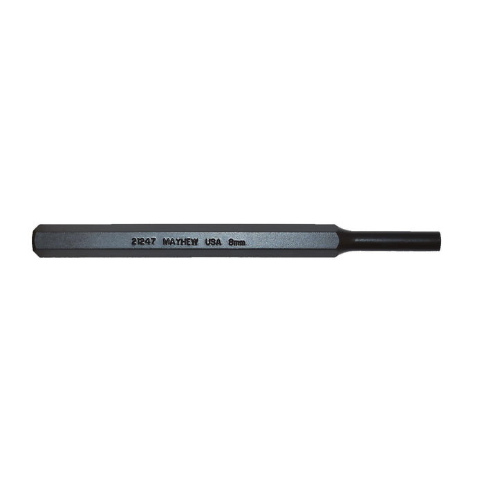 Mayhew Tools 21247 Metric Pin Punch, 8 mm x 1-1/4", Black Oxide Finish