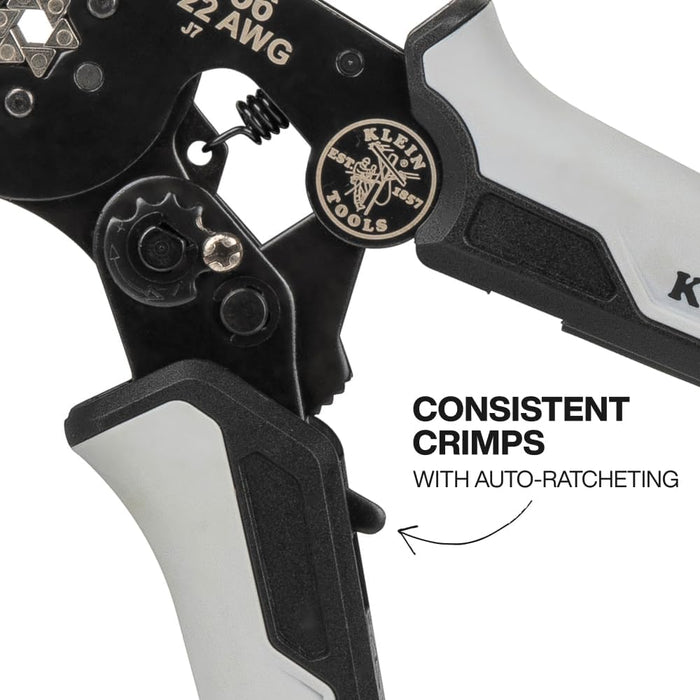 Klein Tools 34056 Ratcheting Ferrule Hex Crimper, 10 to 22 AWG Wire