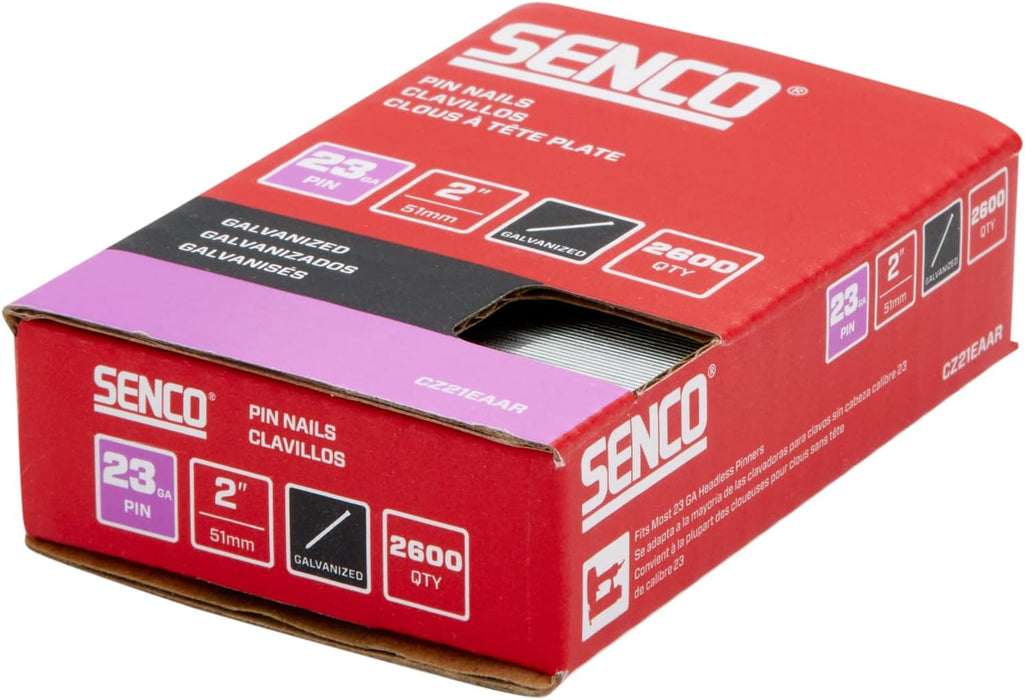 Senco CZ21EAAR 2" 23 Gauge Pin Nails, Galvanized Finish (2,600 Count)