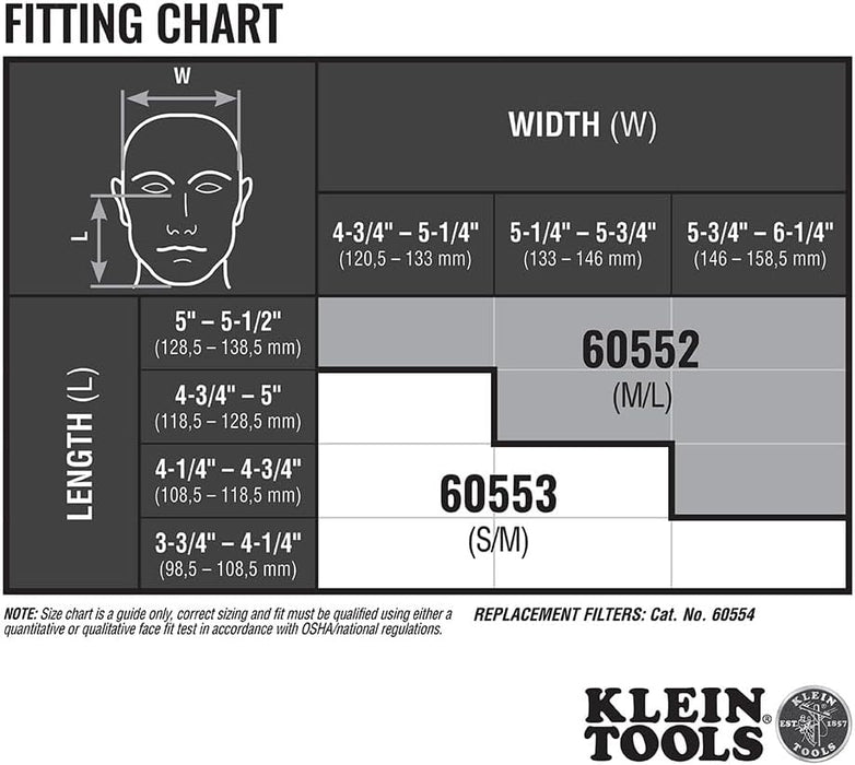 Klein Tools 60552 P100 Half-Mask Respirator, M/L
