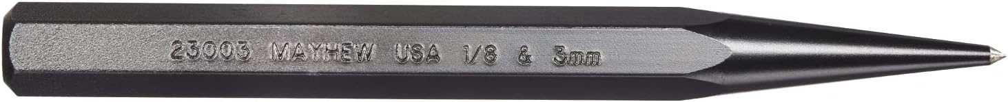Mayhew Pro 23003 1/2-Inch Prick Punch, 1/8" - 3mm x 6"