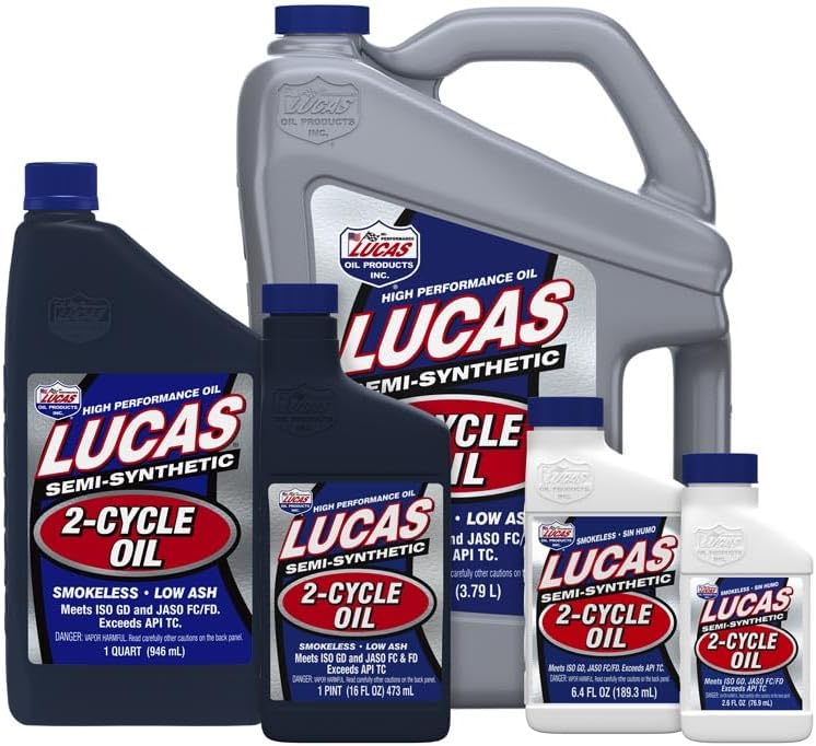 Lucas Oil 10110 Semi-Synthetic 2-Cycle Oil, 1 Quart (Pack of 6)