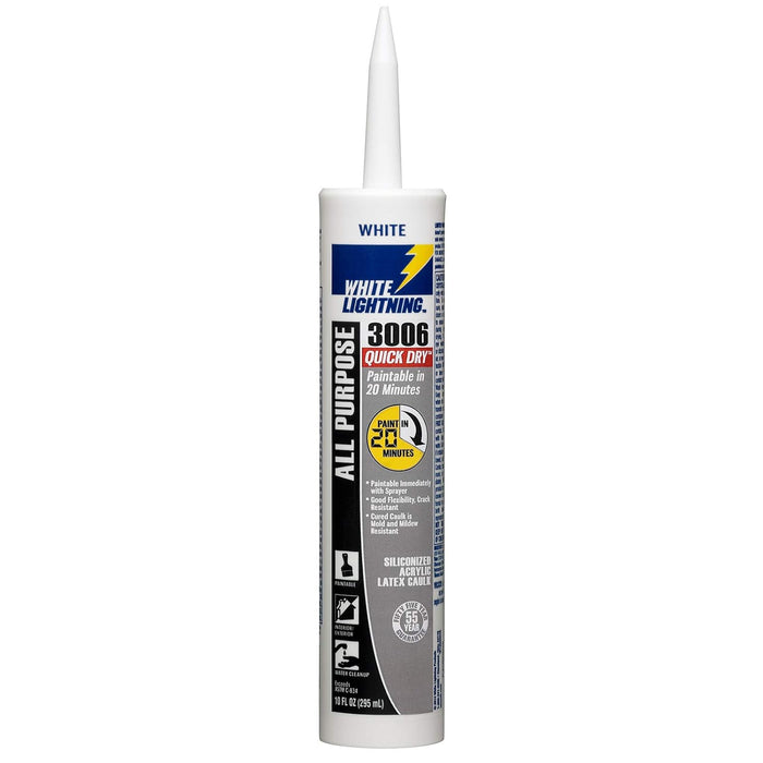 3006 Quick Dry All Purpose Adhesive Caulk White One Size Caulk