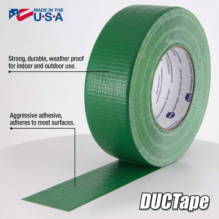 IPG JobSite DUCTape, Colored Duct Tape, 1.88" x 60 yd, Green (Single Roll)