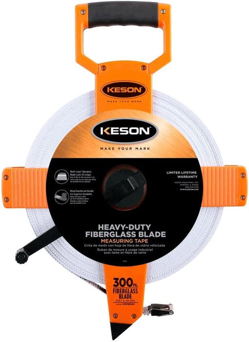 ‎Keson | ‎OTR18300 | Keson OTR18300 Open Reel Fiberglass Tape Measure Reel (Graduations: ft., in. 1/8), 300-Foot