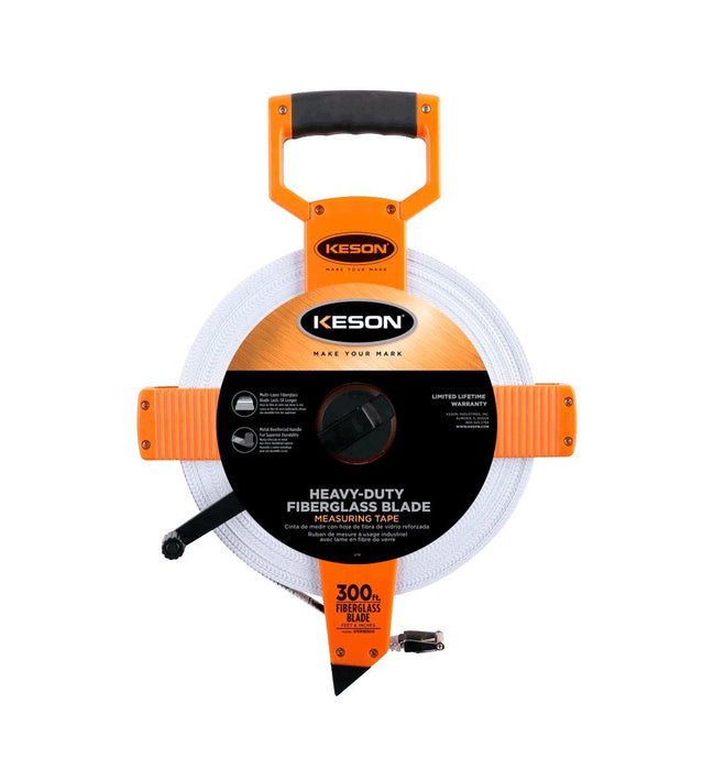 ‎Keson | ‎OTR18300 | Keson OTR18300 Open Reel Fiberglass Tape Measure Reel (Graduations: ft., in. 1/8), 300-Foot