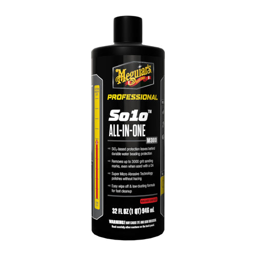 Meguiar's Professional So1o All-in-One M300 - SiO2-Based Formula Removes Paint Defects and Delivers Durable, Water-Beading Protection, Get Compounding, Polishing, and Protecting in One Step - 32oz