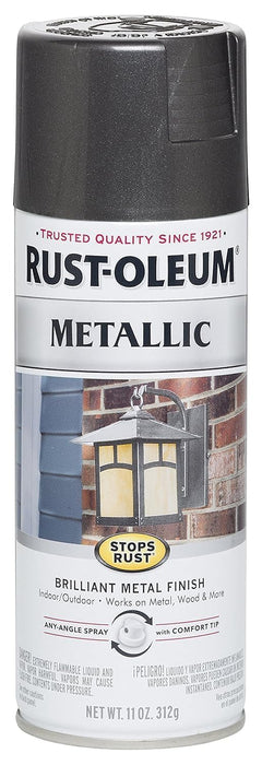Rust-Oleum 244228 Stops Rust Metallic Spray Paint, 11 oz, Charcoal (Pack of 1)