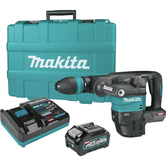 Makita GMH01M1 40V max XGT Brushless 15 lb. SDS-MAX AVT Demolition Hammer Kit, AWS Capable, case, with one battery (4.0Ah) & FREE Makita  BL4040