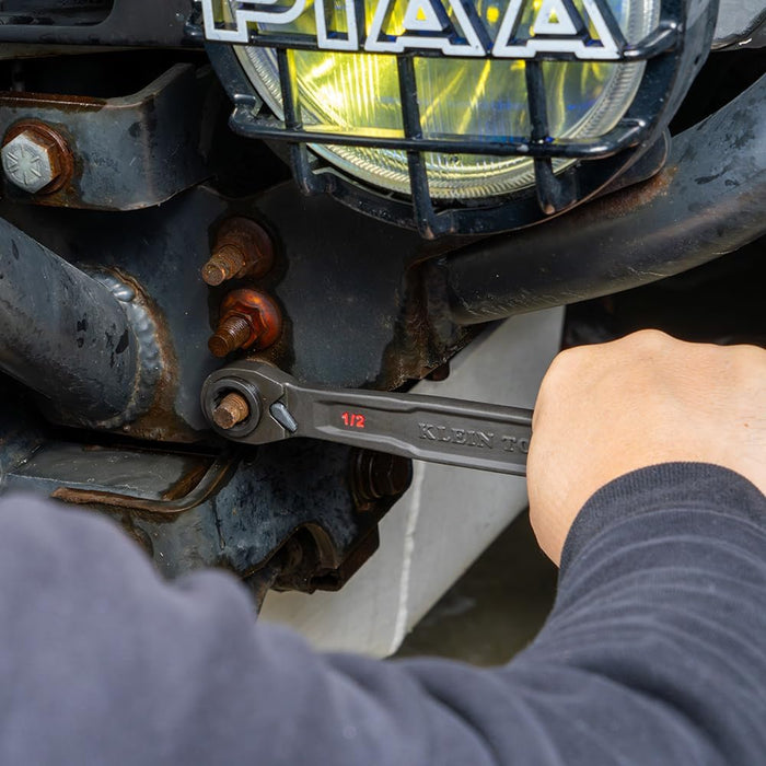 Klein Tools 68216 4-in-1 Ratcheting Wrench Set, SAE, 2-Piece