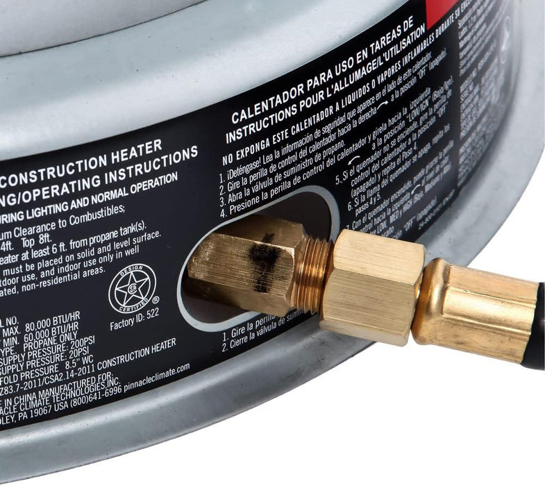 ProTemp PT-80V-LPC 80,000 BTU LP Propane Convection Heater, For Garages, Barns and Workshops up to 1800 Sq feet