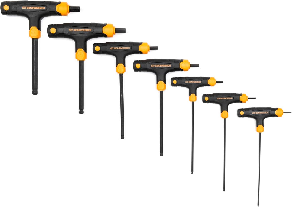 GEARWRENCH 83516 7 Piece Metric T-Handle Ball End Hex Key Set