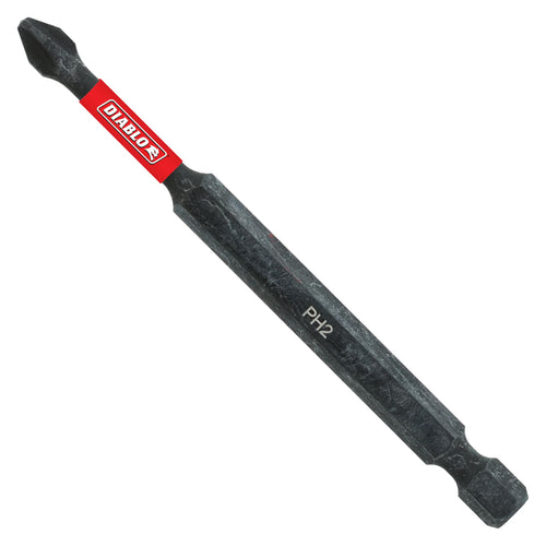 Diablo DPH235B Phillips Drive Bits with Anti-Slip Tip - Impact Strong, #2, 1/4" Hex Shank, 3-1/2" Length