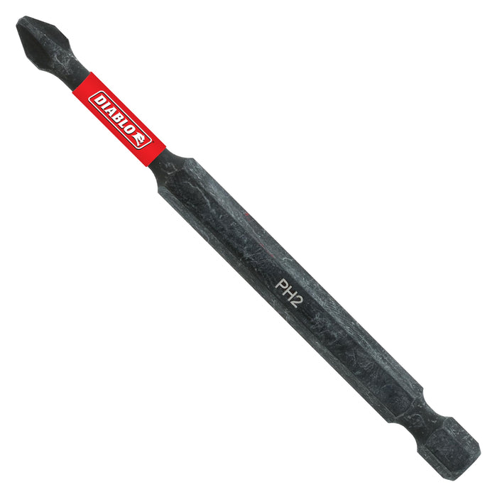 Diablo DPH235B Phillips Drive Bits with Anti-Slip Tip - Impact Strong, #2, 1/4" Hex Shank, 3-1/2" Length
