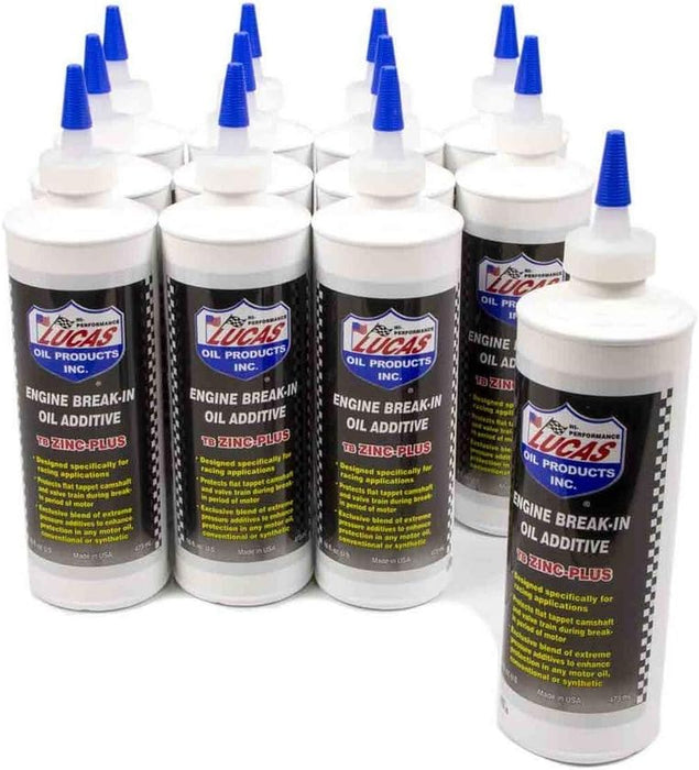 Lucas Oil 10063 Engine Break in Oil Additive w/TB Zinc Plus - 16 Ounce (Pack of 12)