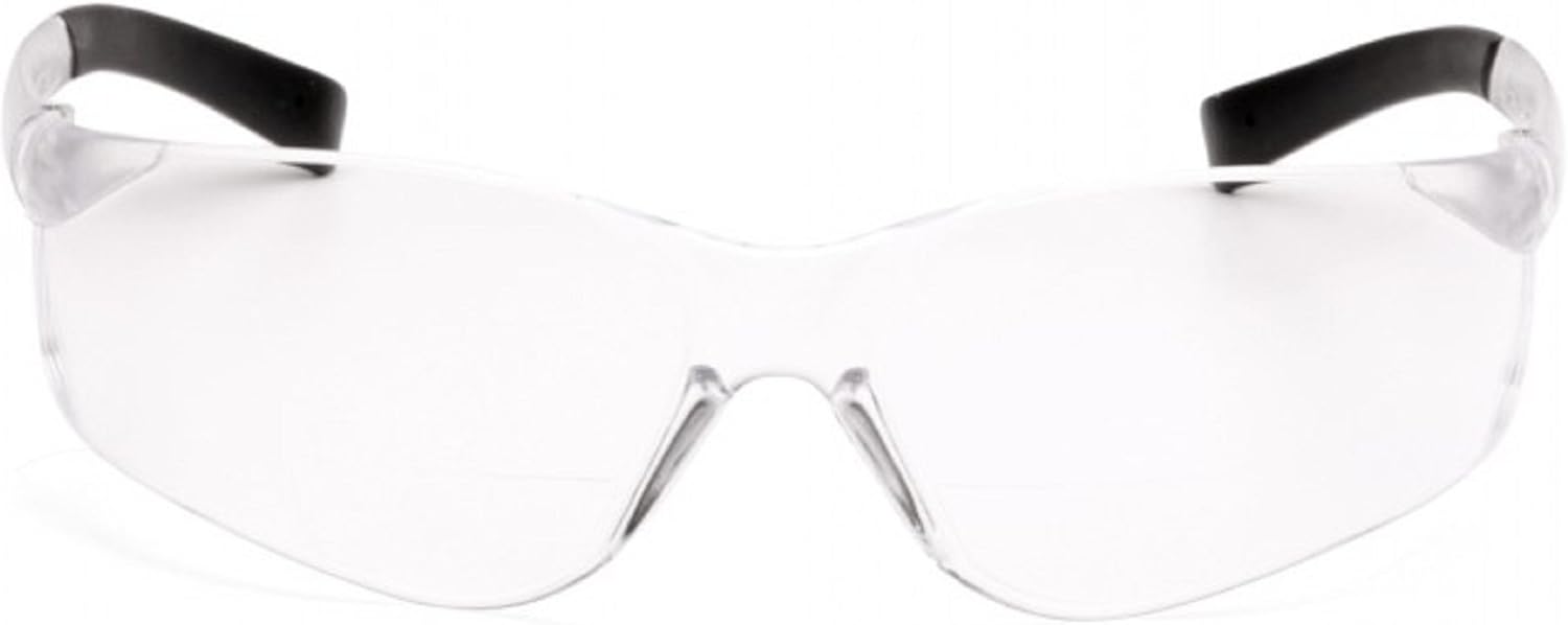 Pyramex Ztek Bifocal Reader Safety Glasses with Clear Lens, S2510R15 (3 Pair) (+1.5 Lens)