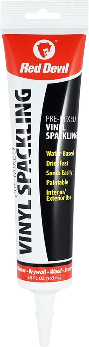 Red Devil 0615 Pre-Mixed Vinyl Spackling, 5.5 Oz. Squeeze Tube, White