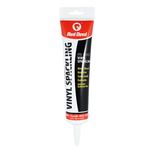 Red Devil 0615 Pre-Mixed Vinyl Spackling, 5.5 Oz. Squeeze Tube, White