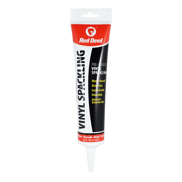 Red Devil 0615 Pre-Mixed Vinyl Spackling, 5.5 Oz. Squeeze Tube, White