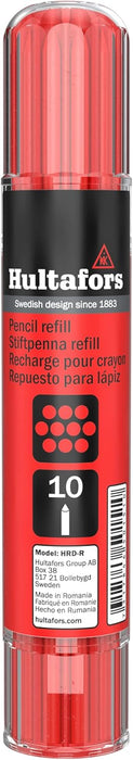 Hultafors Tools 650150 Dry Marker Refills HRD, Heavy Duty, Multi-Purpose, Red, 10 Leads
