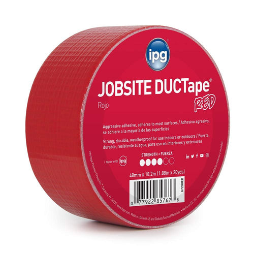 IPG (6720RED) JobSite DUCTape, Colored Duct Tape, 1.88" x 20 yd, Red (Single Roll)