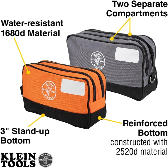 Klein Tools 55579 Double Zipper Tool Bag, 2-Pack