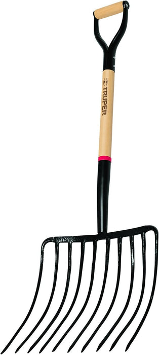 Truper (33570) Tru Pro Ensilage Fork, 10-Tine Forged, Steel D-Handle, 30-Inch, Brown/A