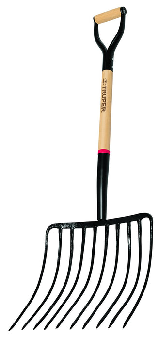 Truper (33570) Tru Pro Ensilage Fork, 10-Tine Forged, Steel D-Handle, 30-Inch, Brown/A