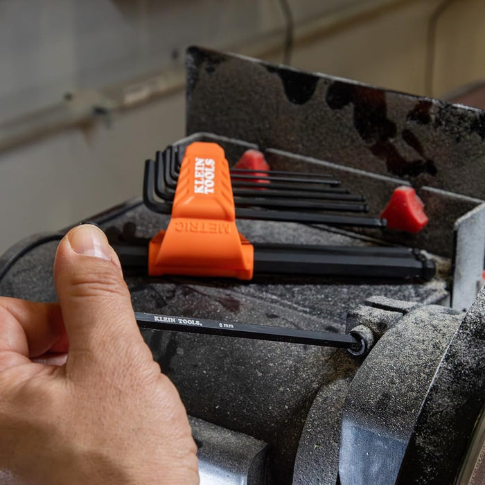 Klein Tools BLS22H Long Ball-End Hex Key Set with Handle, SAE and Metric, 22-Piece