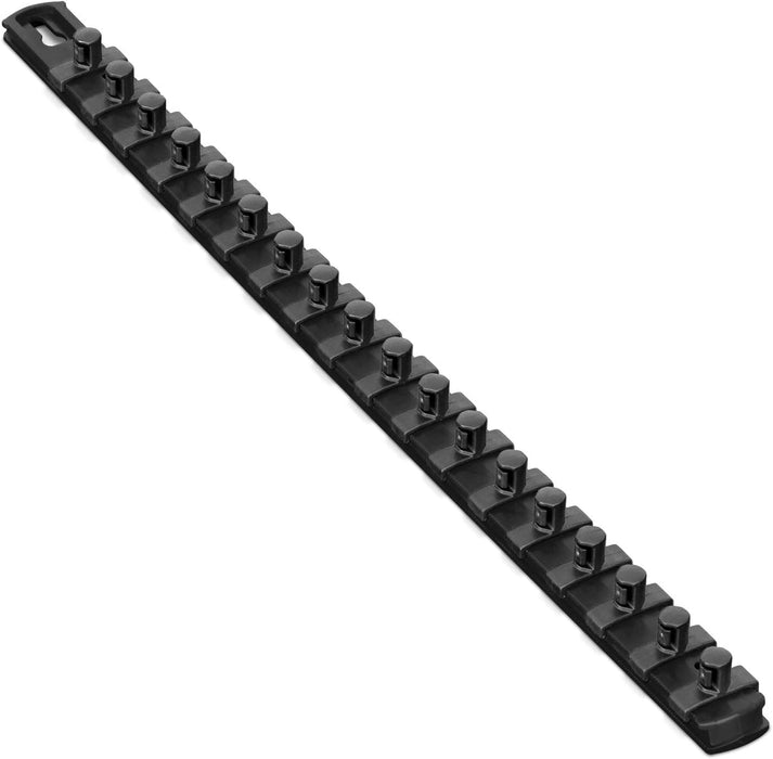 Ernst Manufacturing 18-Inch Socket Organizer with 18 3/8-Inch Twist Lock Clips, Black (8421-Black-3/8)