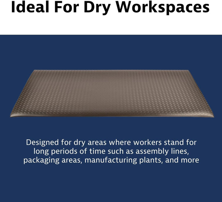 Notrax 419 Diamond Sof-Tred with Dyna-Shield 2' x 60' x 1/2" Anti Fatigue Mat, Slip Resistant Diamond Textured Surface, Ideal for Industrial and Commercial Workplaces, Black, 419R0024BL Black 2'W x 60'L Diamond Textured Surface