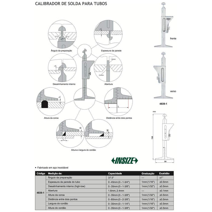 INSIZE 4839-1 Pipe Welding Gage