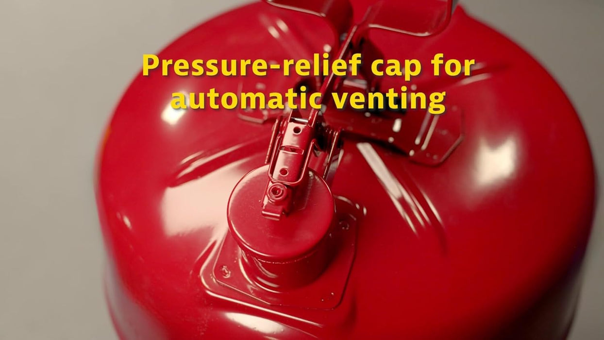 Justrite 5 Gallon Type I Blue Safety Can for Kerosene with Flame Arrester and Self-Closing Lid, Made in the USA, Galvanized Steel Flammable Storage Can, 7150300