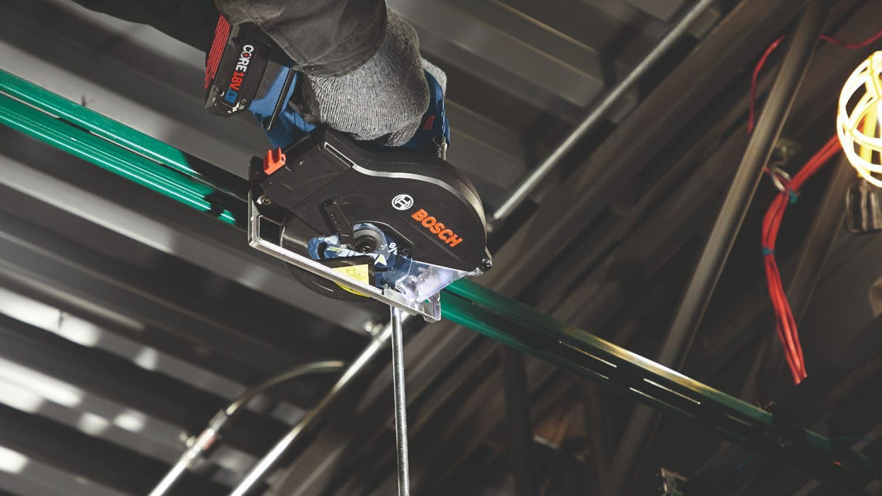 BOSCH GKM18V-20N 18V 5-3/8 Inch Metal-Cutting Circular Saw, LED Light, Hanging Hook (Bare Tool)