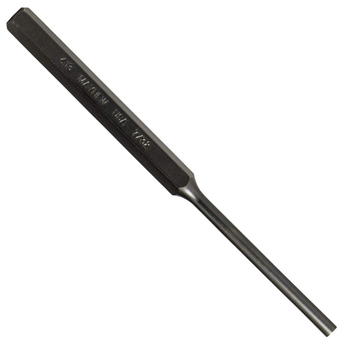 Mayhew Tools 21219 SAE Pin Punch, 7/32 x 2.50 Pin, 6" OAL x 3/8" Body, Black Oxide Finish