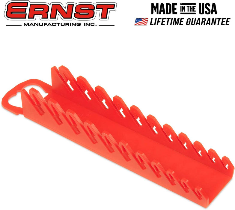 Ernst Manufacturing 5076-Red Gripper Stubby Wrench Organizer, 11 Tool, Red