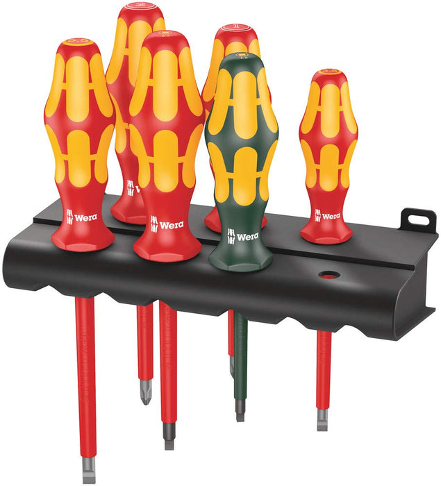 Wera - 5347777001 Kraftform Plus 160i/168i/6 Insulated Professional Screwdriver Set, 6-Piece Multi