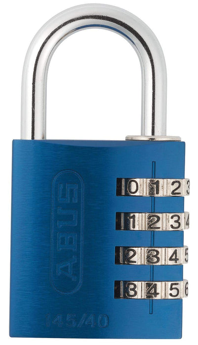 ABUS 145/40 C 40mm Body 4-Dial Resettable Combination Padlock, Blue