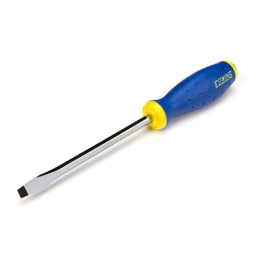 Estwing 42449-02 5/16-Inch x 6-Inch Slotted Heavy Duty Hex Shaft Demolition Screwdriver with Magnetic Tip, Ergonomic Grip TPR Rubber Handle