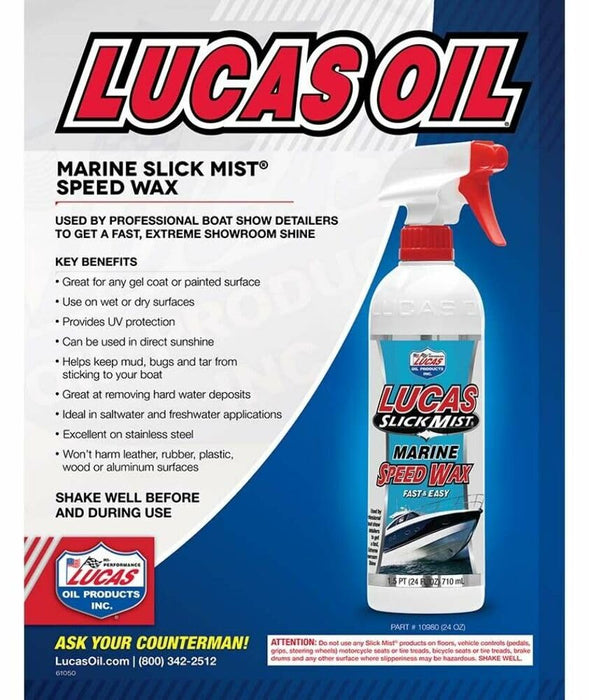 Lucas Oil 10980 Slick Mist Marine Speed Wax, 24 Oz Pack of 1